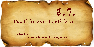 Bodánszki Tanázia névjegykártya